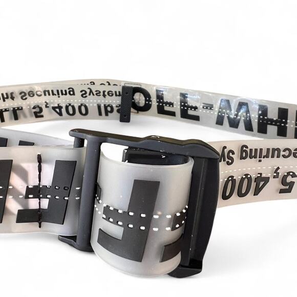 Off-White™ Clear Industrial Belt – Made in Italy, Transparent PVC, Black  (47”) - Picture 3 of 8